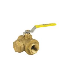 3/4" Full Port Threaded Brass Ball Valve with Integrated Strainer (400 WOG)