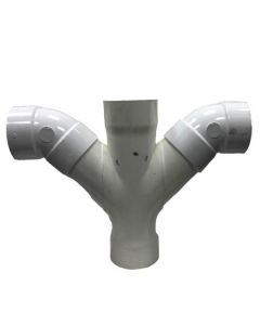 6" PVC DWV Double Wye and 45° Elbow Combo