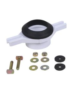 2" PVC Horizontal Adjustable Urinal Flange Kit for Urinals w/ 3-1/2" to 7" Mount Centers