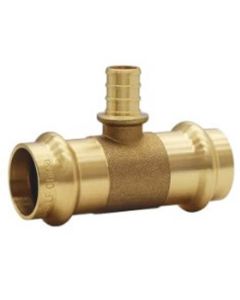 1-1/4" x 1-1/4" x 1/2" Press x Press x PEX Crimp Tee
