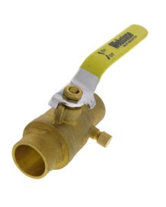 1" Sweat Full Port Forged Brass Ball Valve w/ Bleeder (Lead Free)
