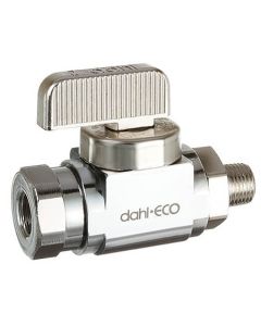 1/8" FIP x 1/8" MIP Straight Mini Ball Valve, Chrome Plated (Lead Free)