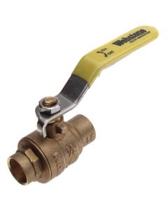 1/2" Sweat Full Port Brass Ball Valve w/ Stainless Steel Lever (Lead Free)