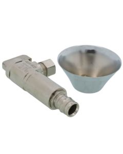 1/2" Expansion Pex x 3/8" OD Compression Angle Finishing Valve w/ 7/8" OD Deep Bell Escutcheon, Lead Free