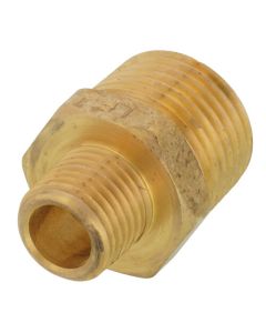 1/2" x 1/4" MIP Brass Reducing Barstock Hex Nipple (Lead Free)