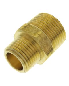 3/4" x 1/2" MIP Brass Reducing Barstock Hex Nipple (Lead Free)