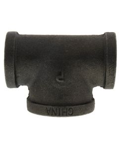 1" x 1" x 1-1/4" Black Reducing Tee