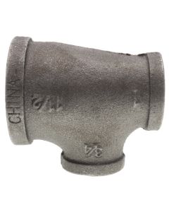 1-1/2" x 1" x 3/4" Black Reducing Tee