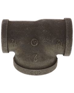 1-1/2" x 1-1/4" x 2" Black Reducing Tee