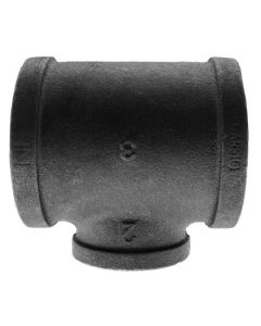 3" x 3" x 2" Black Reducing Tee