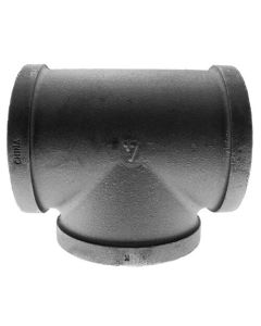 4" x 4" x 1-1/2" Black Reducing Tee