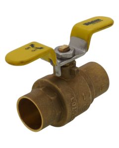 1" Sweat Full Port Brass Ball Valve w/ Stainless Steel Lever (Lead Free)