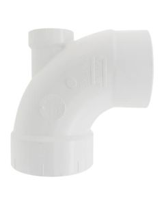 4" x 4" x 2" PVC DWV 90° Street Elbow (w/ 2" Low Heel Inlet)