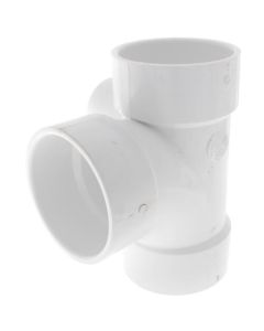 3" PVC DWV Sanitary Tee w/ 1-1/2" Left Side Inlet