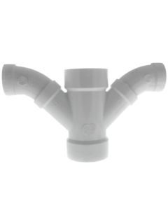 3" x 3" x 2" x 2" PVC DWV Double Wye and 45° Elbow Combo