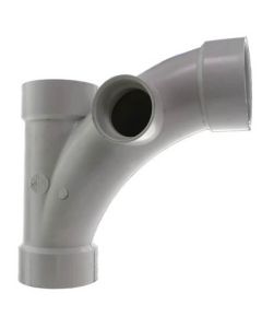 3" PVC DWV Wye and 45° Elbow Combo w/ 2" L Side Inlet
