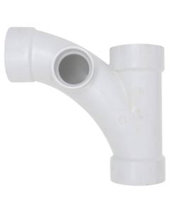 3" PVC DWV Wye and 45° Elbow Combo w/ 2" R Side Inlet