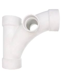 3" x 3" x 3" x 2" PVC DWV Wye and 45° Elbow Combo w/ L & R Side Inlets