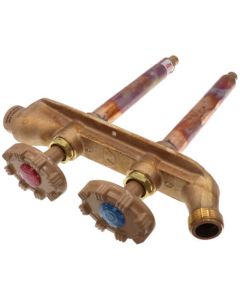 Model V22 8", 1/2" Expansion PEX Inlet Vertical Hot & Cold Anti-Siphon Wall Faucet w/ Metal Handle