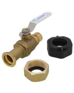 3/4" PEX x 1" NPSM ProPEX Straight Water Service Meter Valve (Lead Free Brass)